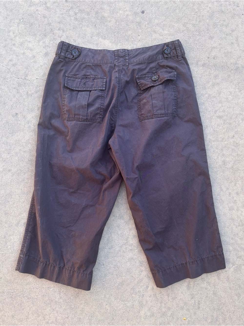 Calvin Klein Jeans Women’s 8 100% Cotton Chocolate Brown Capris Utility Cropped - Picture 7 of 7